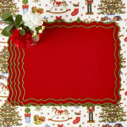 Placemats<Mrs. Alice Katherine Red & Green Placemats (Set of 4)