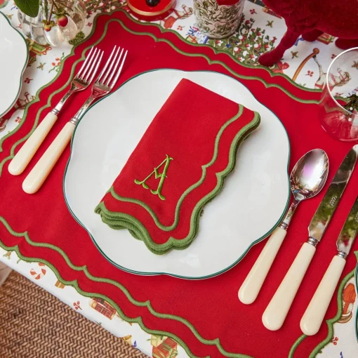 Placemats<Mrs. Alice Katherine Red & Green Placemats (Set of 4)