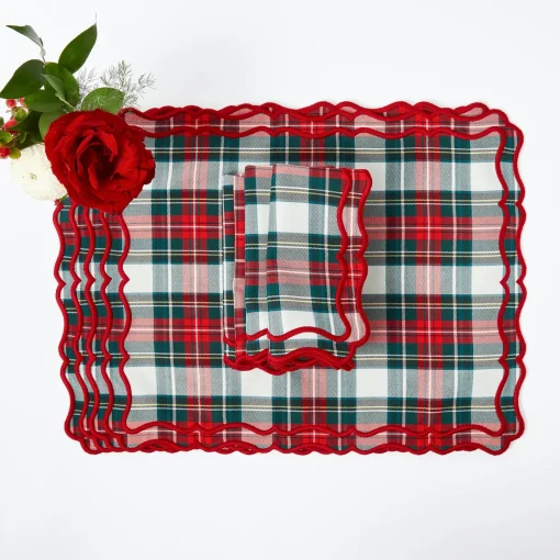 Table Linen Sets | Mrs. Alice Monogram<Mrs. Alice Katherine Tartan Placemats & Napkins (Set of 4)