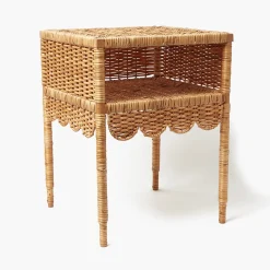 Furniture | Furniture<Mrs. Alice Lara Rattan Scalloped Bedside Table