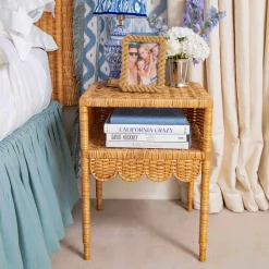 Furniture | Furniture<Mrs. Alice Lara Rattan Scalloped Bedside Table