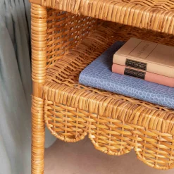 Furniture | Furniture<Mrs. Alice Lara Rattan Scalloped Bedside Table