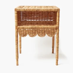 Furniture | Furniture<Mrs. Alice Lara Rattan Scalloped Bedside Table