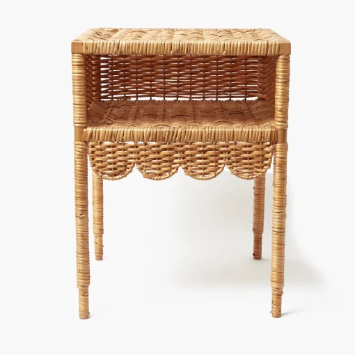 Furniture | Furniture<Mrs. Alice Lara Rattan Scalloped Bedside Table