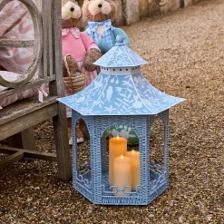 Spring Decorations | Pagodas & Lanterns<Mrs. Alice Large Blue Rattan Chinoiserie Pagoda Lantern