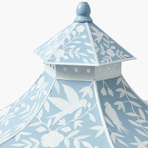 Spring Decorations | Pagodas & Lanterns<Mrs. Alice Large Blue Rattan Chinoiserie Pagoda Lantern
