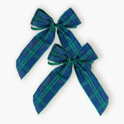 Napkin Rings & Bows<Mrs. Alice Large Blue Tartan Bows (Pair)