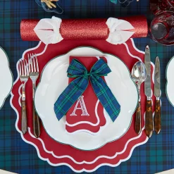 Napkin Rings & Bows<Mrs. Alice Large Blue Tartan Bows (Pair)