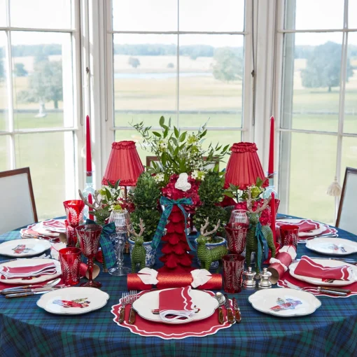 Napkin Rings & Bows<Mrs. Alice Large Blue Tartan Bows (Pair)