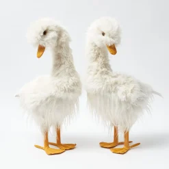 Spring Decorations<Mrs. Alice Large Fluffy Geese (Pair)