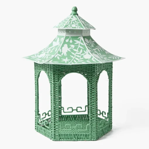 Spring Decorations | Pagodas & Lanterns<Mrs. Alice Large Green Rattan Chinoiserie Pagoda Lantern
