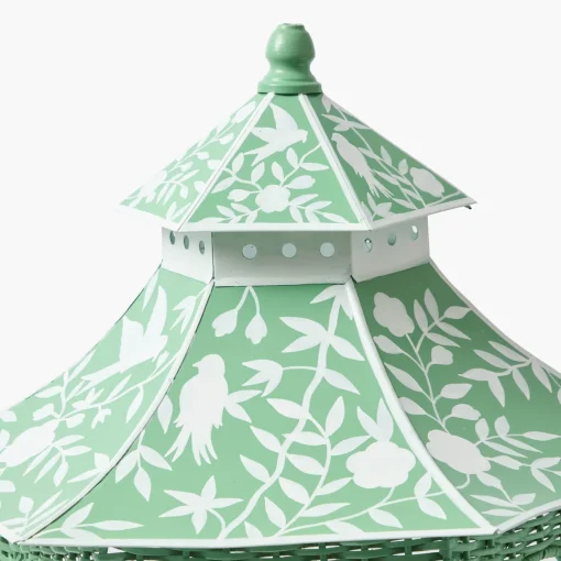Spring Decorations | Pagodas & Lanterns<Mrs. Alice Large Green Rattan Chinoiserie Pagoda Lantern