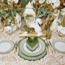 Christmas Decorations<Mrs. Alice Large Olive Green Flocked Reindeer (Pair)