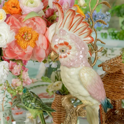 Summer Candleware | Candle Holders<Mrs. Alice Large Pink Cockatoo Candle Holder