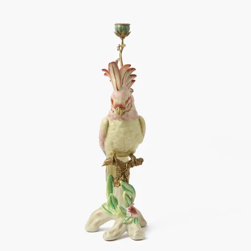 Summer Candleware | Candle Holders<Mrs. Alice Large Pink Cockatoo Candle Holder