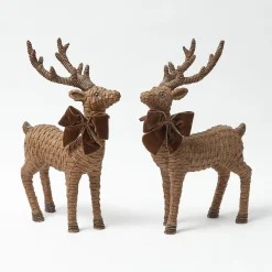 Christmas Decorations<Mrs. Alice Large Rattan Reindeer (Pair) - 40cm