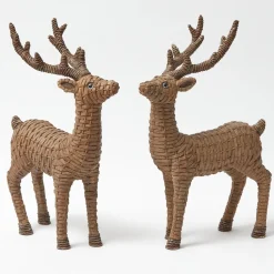Christmas Decorations<Mrs. Alice Large Rattan Reindeer (Pair) - 40cm