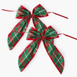 Napkin Rings & Bows<Mrs. Alice Large Red & Green Tartan Bows (Pair)