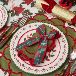 Napkin Rings & Bows<Mrs. Alice Large Red & Green Tartan Bows (Pair)