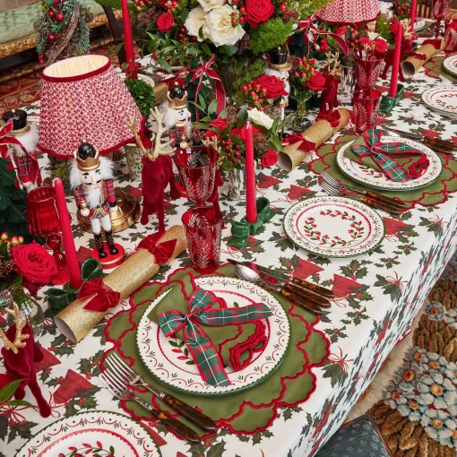 Napkin Rings & Bows<Mrs. Alice Large Red & Green Tartan Bows (Pair)