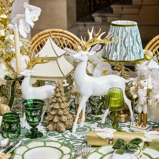 Christmas Decorations<Mrs. Alice Large White Reindeer with Gold Antlers (Pair) - 45cm