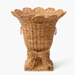 Vases | Vases & Planters<Mrs. Alice Liliana Bow Scalloped Rattan Urn