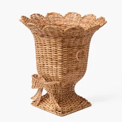 Vases | Vases & Planters<Mrs. Alice Liliana Bow Scalloped Rattan Urn