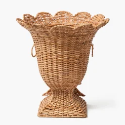 Vases | Vases & Planters<Mrs. Alice Liliana Bow Scalloped Rattan Urn