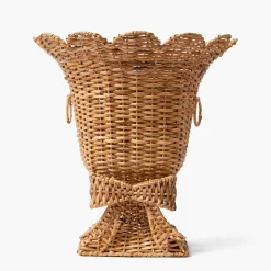 Vases | Vases & Planters<Mrs. Alice Liliana Bow Scalloped Rattan Urn