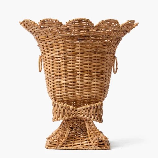 Vases | Vases & Planters<Mrs. Alice Liliana Bow Scalloped Rattan Urn