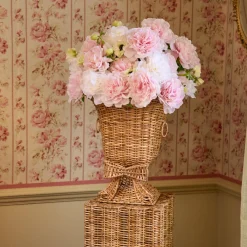 Vases | Vases & Planters<Mrs. Alice Liliana Bow Scalloped Rattan Urn