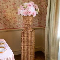 Vases | Vases & Planters<Mrs. Alice Liliana Bow Scalloped Rattan Urn