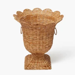 Vases | Vases & Planters<Mrs. Alice Liliana Scalloped Rattan Urn