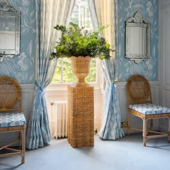 Vases | Vases & Planters<Mrs. Alice Liliana Scalloped Rattan Urn & Pedestal