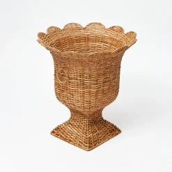 Vases | Vases & Planters<Mrs. Alice Liliana Scalloped Rattan Urn