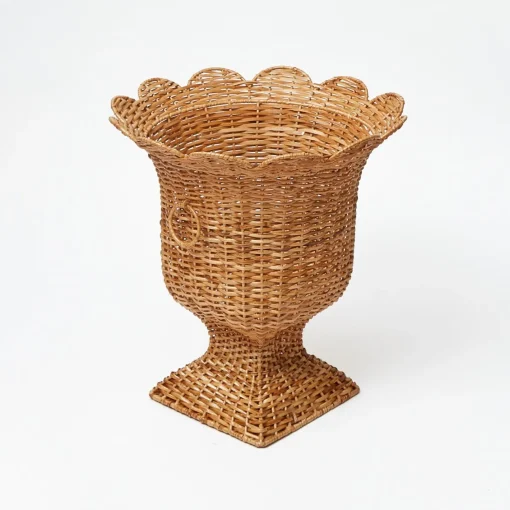 Vases | Vases & Planters<Mrs. Alice Liliana Scalloped Rattan Urn