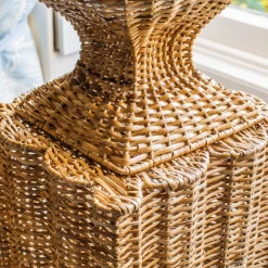 Vases | Vases & Planters<Mrs. Alice Liliana Scalloped Rattan Urn & Pedestal