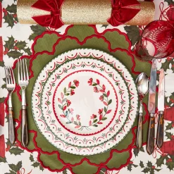 Table Linen Sets | Mrs. Alice Monogram<Mrs. Alice Lily Green & Red Placemats & Napkins (Set of 4)