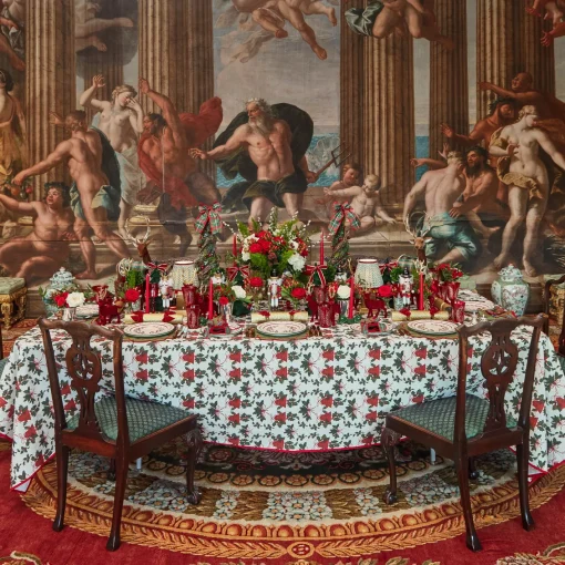 Table Linen Sets | Mrs. Alice Monogram<Mrs. Alice Lily Green & Red Placemats & Napkins (Set of 4)