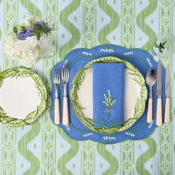 Summer Table Linen | Placemats<Mrs. Alice Lily of the Valley Blue Linen Placemats (Set of 4)