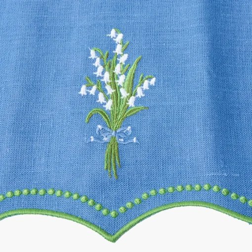 Summer Table Linen | Napkins<Mrs. Alice Lily of the Valley Blue Linen Napkins (Set of 4)