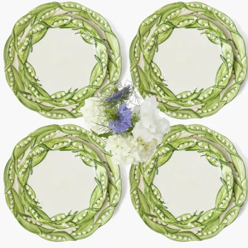 Summer Crockery | Crockery Sets<Mrs. Alice Lily of the Valley Dinner & Starter Plates (Set of 4)