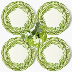 Summer Crockery | Crockery Sets<Mrs. Alice Lily of the Valley Dinner & Starter Plates (Set of 4)