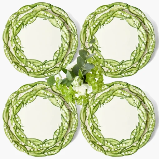 Summer Crockery | Crockery Sets<Mrs. Alice Lily of the Valley Dinner & Starter Plates (Set of 4)