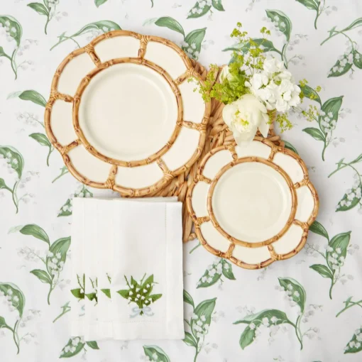 Napkins<Mrs. Alice Lily of the Valley White Linen Napkins (Set of 4)
