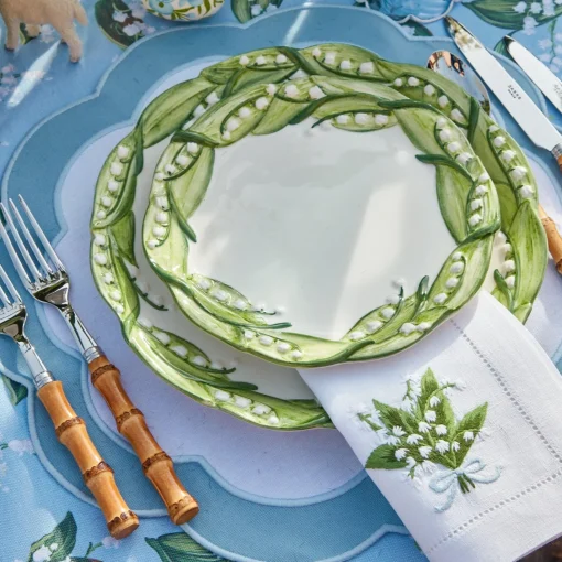 Napkins<Mrs. Alice Lily of the Valley White Linen Napkins (Set of 4)