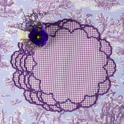 Placemats<Mrs. Alice Lily Purple Gingham Placemats (Set of 4)