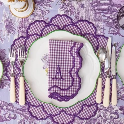 Table Linen Sets | Mrs. Alice Monogram<Mrs. Alice Lily Purple Gingham Placemats & Napkins (Set of 4)