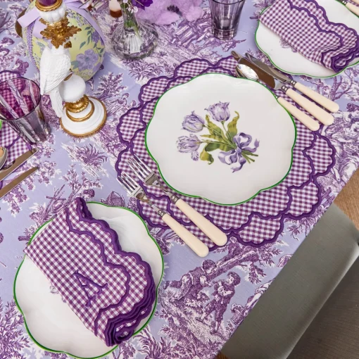 Placemats<Mrs. Alice Lily Purple Gingham Placemats (Set of 4)