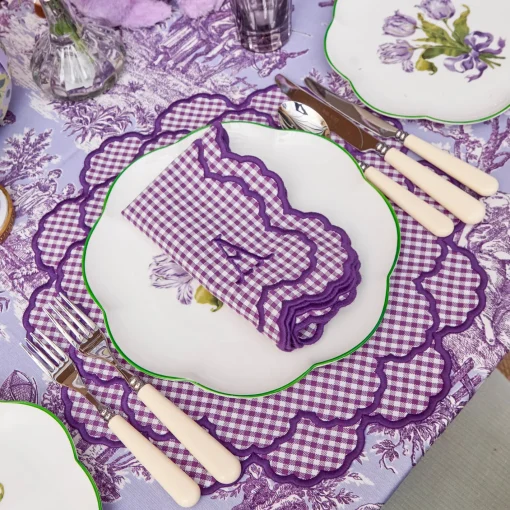Placemats<Mrs. Alice Lily Purple Gingham Placemats (Set of 4)
